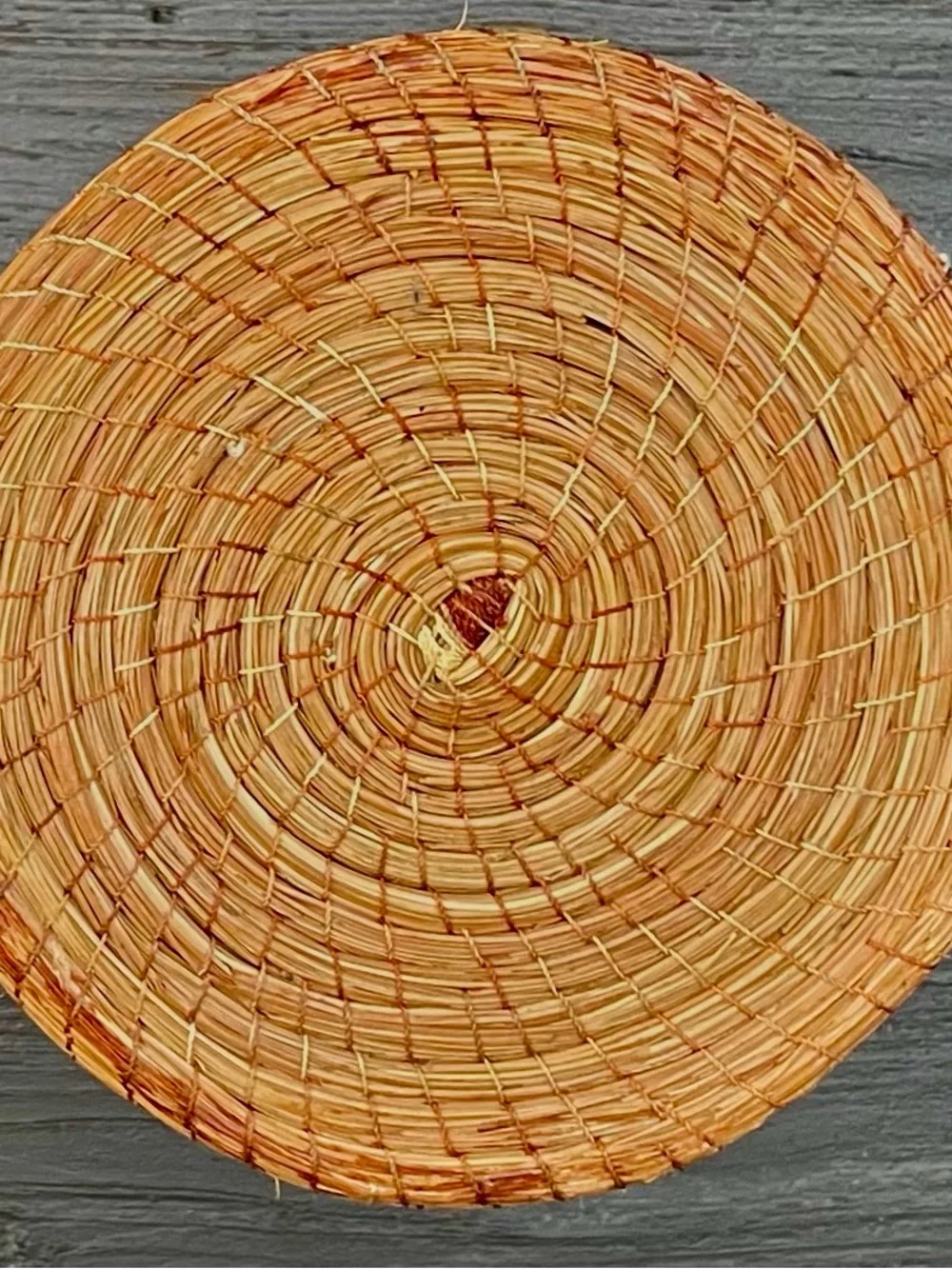 Cherokee Native American North Carolina Handwoven Pine Needle Primitive Basket